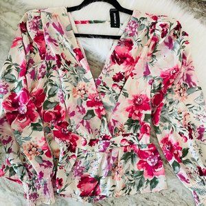 Express Open Back Peplum Blouse NWT